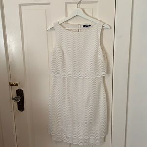 Lacy above the knee white dress